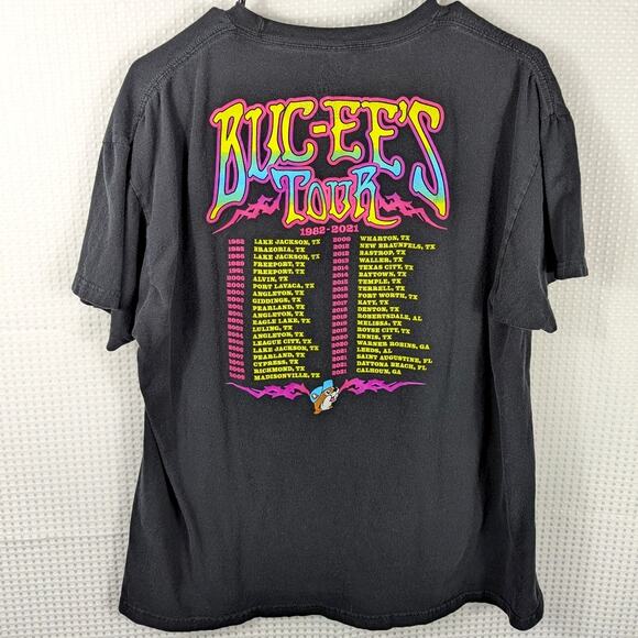 Buc-ee’s Tour T-Shirt Men’s L Black 1982-2021 Psychedelic Graphic Roadtrip Tee - Picture 4 of 5